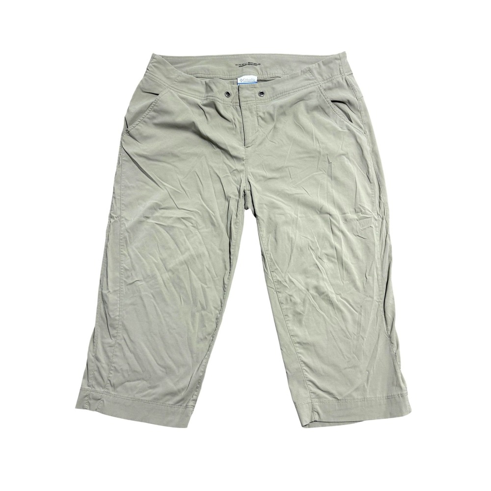 Columbia Capri Pants Womens 12 Beige Omni-Shield Water Repellent Stretch‎ Hiking